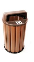Lixeira para Coleta Seletiva 90L Diversas Cores Madeira Plastica Ecologica Cor:Marrom
