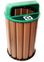 Lixeira para Coleta Seletiva 90L Diversas Cores Madeira Plastica Ecologica Cor:Verde