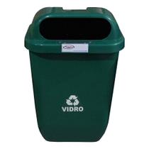 Lixeira para Coleta Seletiva de Vidro 50 Litros Verde Lixeira para Coleta Seletiva de Vidro 50 Litros Verde