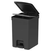 Lixeira Para Cozinha Banheiro Escritório Esconde Saco Com Pedal 12L Preta OU