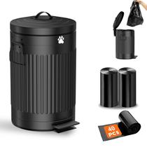 Lixeira para dejetos de cachorro Kopuncare 12 L de metal com tampa e sacos Lixeira para dejetos de cachorro Kopuncare 12 L de metal com tampa e sacos