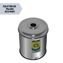 Lixeira Para Descarte de Pilhas e Baterias 15 Litros Inox - Aldinox