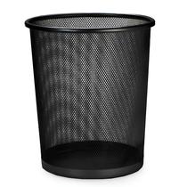 Lixeira Para Escritório Cesto De Lixo Em Aço Telado Preto Cinza 10 Litros
