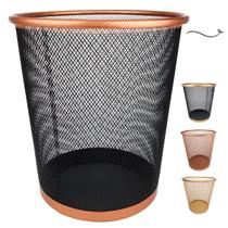 Lixeira para escritório quarto 10l black rose gold preto dourado Lixeira para escritório quarto 10l black rose gold preto dourado