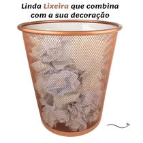 Lixeira para escritório quarto 10l black rose gold preto dourado Lixeira para escritório quarto 10l black rose gold preto dourado