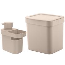 Lixeira Para Pia De Cozinha 4,7L E Dispenser Porta Detergente E Organizador 650ml OU