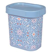 Lixeira para pia decorada 2,5 litros azul floral Plasutil ref.14062