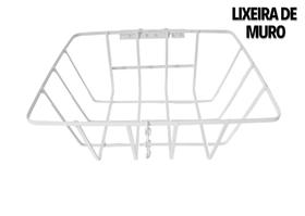 Lixeira parede muro Dobrável, reforçada com kit de instalação e pintura anticorrosiva- branca