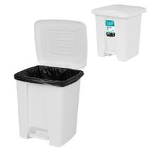 Lixeira Pedal 15 Litros Grande Cesto De Lixo Casa Banheiro Cozinha Comercio Coleta Seletiva Reforcada Plastico
