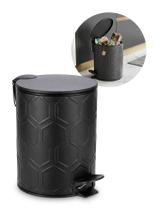 Lixeira Pedal 5L Hexagon Balde De Lixo Cozinha Banheiro Casa - Preto Lixeira Pedal 5L Hexagon Balde De Lixo Cozinha Banheiro Casa - Preto