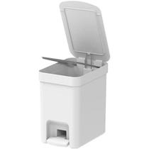 Lixeira Pedal 6 L Banheiro Lavabo Dual Trium Compacta Branco
