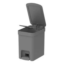 Lixeira Pedal 6 L Banheiro Lavabo Dual Trium Compacta Chumbo