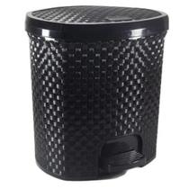 Lixeira pedal 6 litros Nitron Rattan Preto