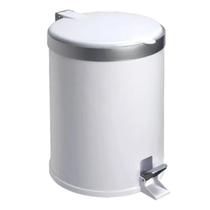 Lixeira Pedal Cesto Cozinha Banheiro 12 Litros De Plástico Branco - Home Utilities