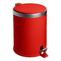 Lixeira Pedal Cesto Cozinha Banheiro 12 Litros De Plástico Vermelho - Home Utilities