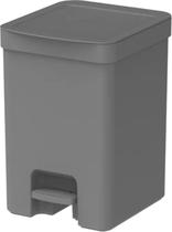 LIxeira Pedal Cesto De Lixo Banheiro 6L Com Tampa Cinza Chumbo Martiplast