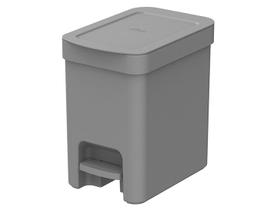 LIxeira Pedal Cesto De Lixo Banheiro 6L Com Tampa Cinza Chumbo Martiplast