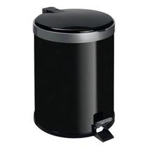 Lixeira Pedal Cesto De Lixo Tampa 12 Litros Preta Cozinha Banheiro Viel