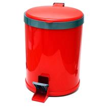 Lixeira Pedal Cesto De Lixo Tampa 12 Litros Vermelha Cozinha Banheiro Viel
