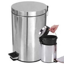 Lixeira Pedal Inox Cesto Removível Cozinha Banheiro 12L Lixeira Pedal Inox Cesto Removível Cozinha Banheiro 12L