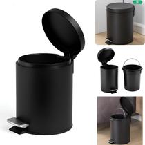 Lixeira Pedal Powermaid 5 Litros Inox Matte Balde Removível Higiênica e Moderna