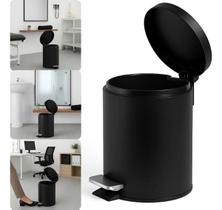 Lixeira Pedal Powermaid 5 Litros Inox Matte Balde Removível Higiênica e Moderna