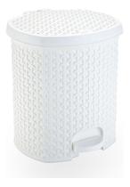 Lixeira Pedal Rattan 15 L Cozinha Banheiro Escritorio Branco