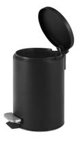 Lixeira Pedal Redonda 3L Aço Preto Matte Lixeira Pedal Redonda 3L Aço Preto Matte