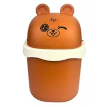 Lixeira Pequena 1,5l De Urso Marrom e Bege Porta Treco Lixeira Pequena 1,5l De Urso Marrom e Bege Porta Treco