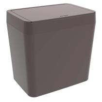 Lixeira Pequena 5L Crippa Cozinha Pia Escritório Retangular Cinza Tornado com Aro Interno Lixeira Pequena 5L Crippa Cozinha Pia Escritório Retangular Cinza Tornado com Aro Interno