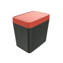 Lixeira Pia 5L Smart Cinza Tampa Vermelha Crippa