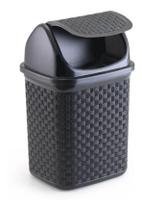 Lixeira Pia Basculante.4,5L Rattan de Plástico para Cozinha Banheiro Escritório Multiuso Nitron