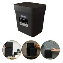 Lixeira pia cozinha preta cesto de lixo 2,5l tampa multiuso casa bancada consultorio compacta ecologica
