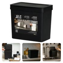 Lixeira Pia Cozinha Retangular 3,5l Esconde Sacolinha Abertura Manual Basculante Aramado Interno