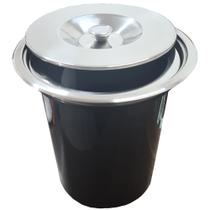 Lixeira Pia Embutir 5 Litros Tampa Inox Polido com Balde Kzi Lixeira Pia Embutir 5 Litros Tampa Inox Polido com Balde Kzi