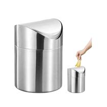 Lixeira Pia Mesa Pequena Aço Inox 1 Litro Tampa Basculante