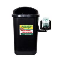 Lixeira Pipicão Cata Caca Preta - 50 Litros