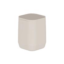 Lixeira piso/parede aura 6l bege tampa fecha suporta 4kg ou