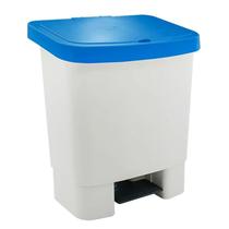 Lixeira plastica 25 litros - branca c/ tampa azul padrao Lixeira plastica 25 litros - branca c/ tampa azul padrao