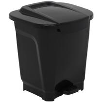 Lixeira Plástica 25L com Pedal Cozinha Lavanderia Tramontina T-Force Preta Cesto de Lixo
