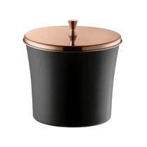 Lixeira Plastica 3 Litros Tampa Rose Gold Aro Preto Forma