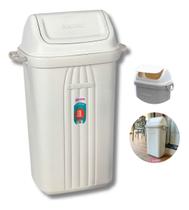 Lixeira Plástica 30l Tampa Basculante Sanremo Multiuso Bege