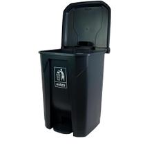 Lixeira Plástica 50L com Pedal para Áreas Externas - Cinza Grande