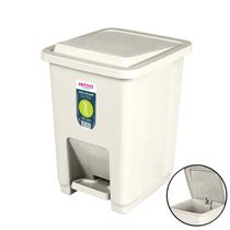 Lixeira Plástica 7 Litros com Pedal Cesto de Lixo Bege Banheiro Cozinha - SR2207 Sanremo Lixeira Plástica 7 Litros com Pedal Cesto de Lixo Bege Banheiro Cozinha - SR2207 Sanremo