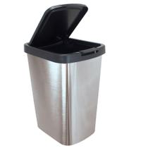 Lixeira plástica 9 litros com click - Label inox