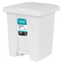 Lixeira Plástica Branca 15L Com Pedal Reforçada Multiuso