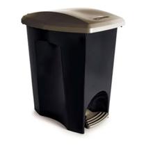 Lixeira Plástica C/ Pedal 14L Preta com Dourado Lixeira Plástica C/ Pedal 14L Preta com Dourado