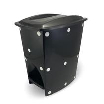 Lixeira Plástica Cesto de lixo com Tampa e Pedal 7 Litros Colorida Decorada Poa
