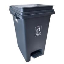 Lixeira Plástica com Pedal 15L Cinza Banheiros Cozinhas - Nobre