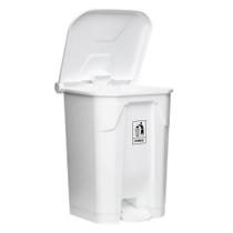 Lixeira Plástica com Pedal 50L Branca Áreas Externas Grande - Nobre Lixeira Plástica com Pedal 50L Branca Áreas Externas Grande - Nobre